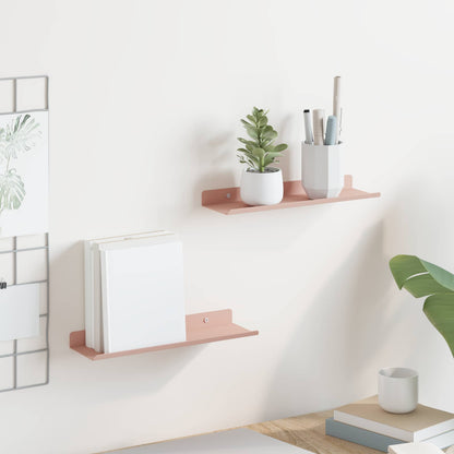 Floating Shelf Wall-mounted 2 pcs Pink 30 x 9 x 2.5 cm Steel