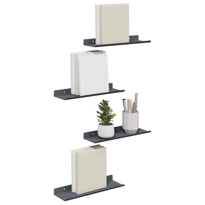 Floating Shelf 4 pcs Anthracite 30 x 9 x 2.5 cm Steel