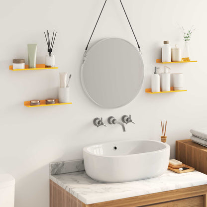 Floating Shelf 4 pcs Mustard Yellow 30 x 9 x 2.5 cm Steel