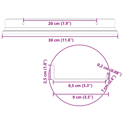 Floating Shelf 4 pcs Mustard Yellow 30 x 9 x 2.5 cm Steel