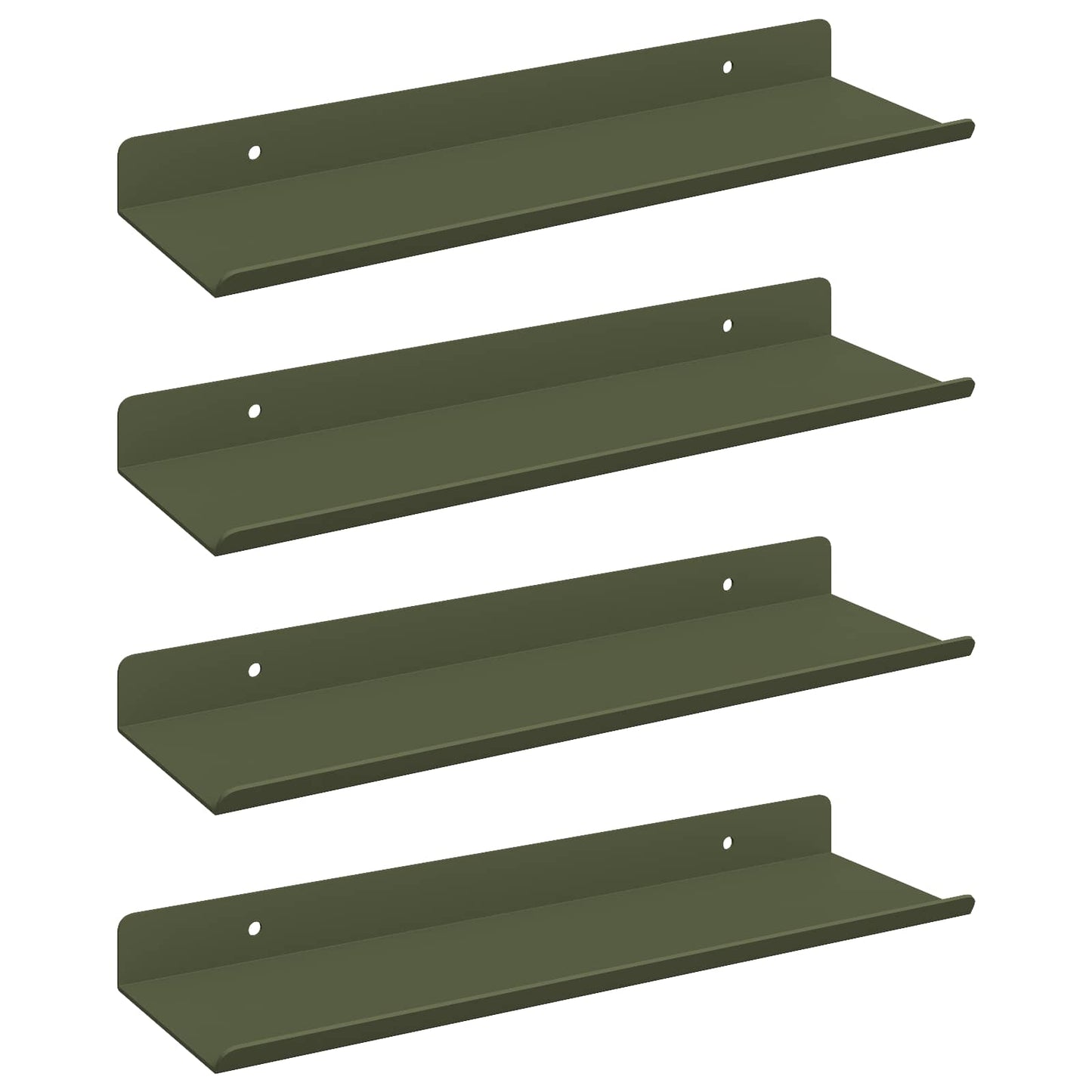 Floating Shelf 4 pcs Olive Green 30 x 9 x 2.5 cm Steel