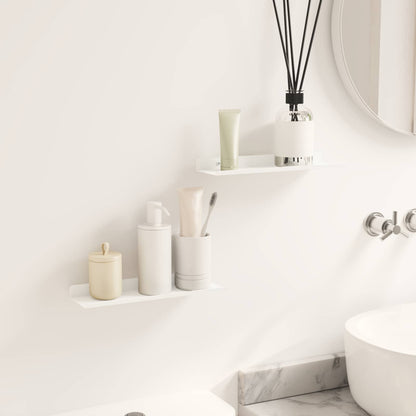 Floating Shelf Wall-mounted 2 pcs White 30 x 9 x 2.5 cm Steel