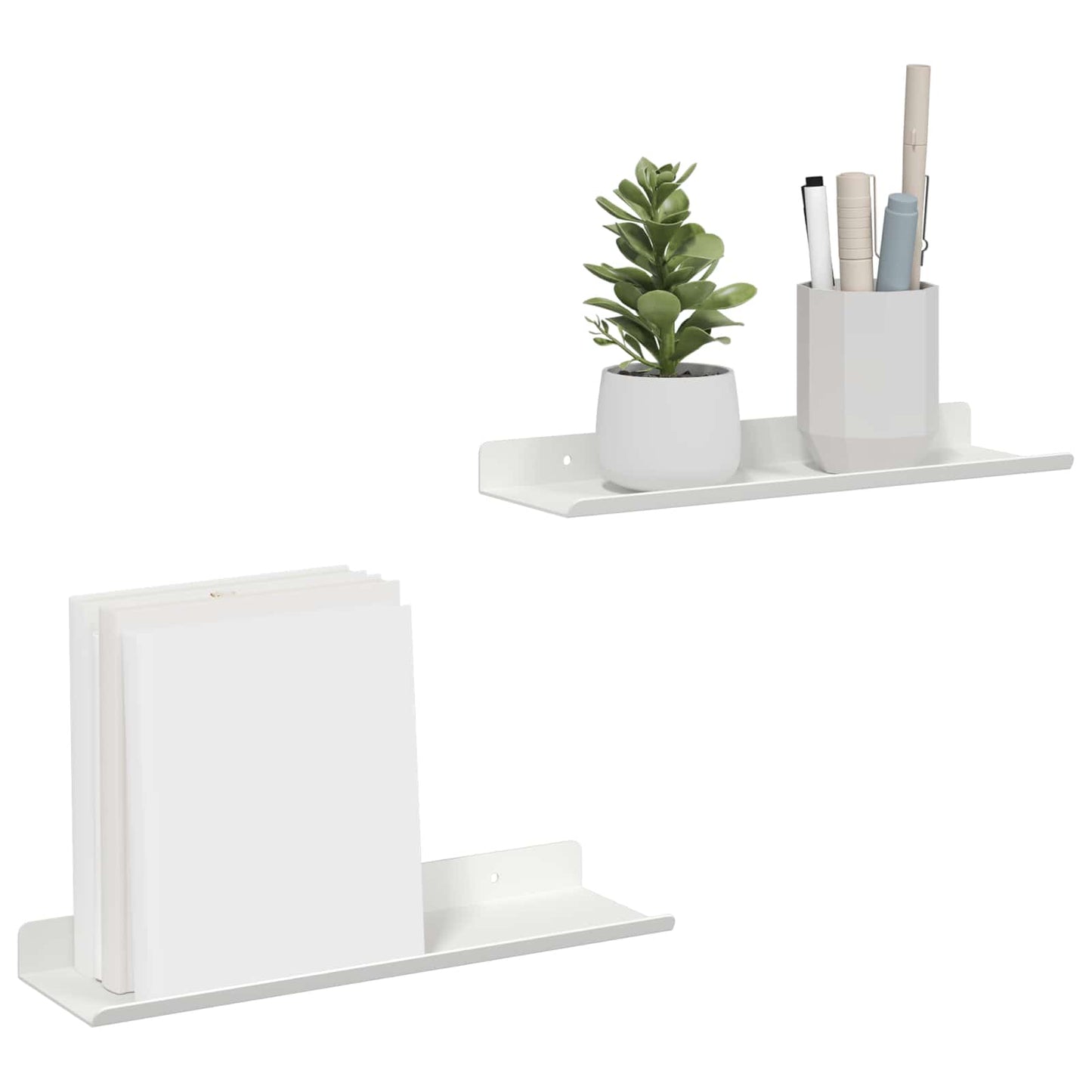 Floating Shelf Wall-mounted 2 pcs White 30 x 9 x 2.5 cm Steel