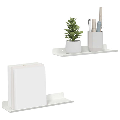 Floating Shelf Wall-mounted 2 pcs White 30 x 9 x 2.5 cm Steel