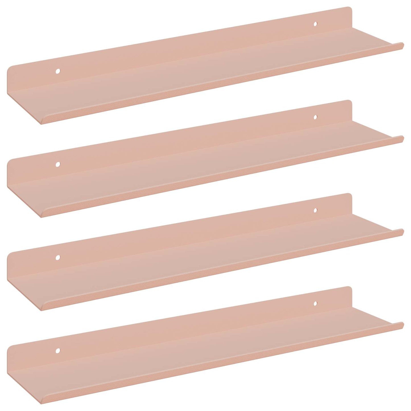 Floating Shelf Wall-mounted 4 pcs Pink 40 x 9 x 2.5 cm Steel