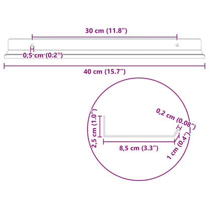 Floating Shelf Wall-mounted 4 pcs Pink 40 x 9 x 2.5 cm Steel
