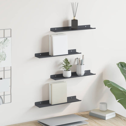 Floating Shelf 4 pcs Anthracite 40 x 9 x 2.5 cm Steel