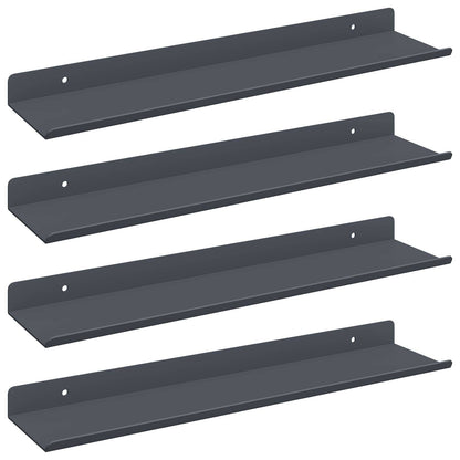 Floating Shelf 4 pcs Anthracite 40 x 9 x 2.5 cm Steel