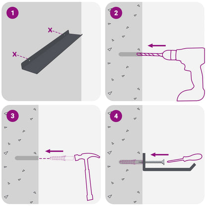 Floating Shelf 4 pcs Anthracite 40 x 9 x 2.5 cm Steel