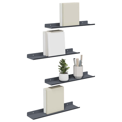 Floating Shelf 4 pcs Anthracite 40 x 9 x 2.5 cm Steel
