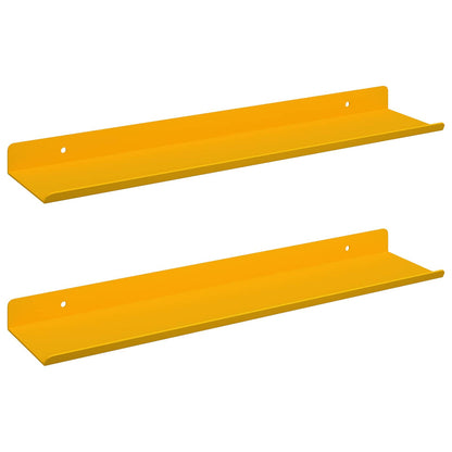 Floating Shelf 2 pcs Mustard Yellow 40 x 8.5 x 2.5 cm Steel
