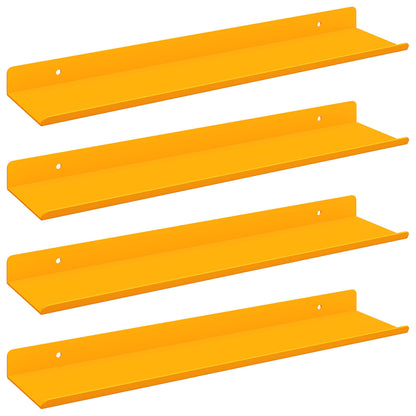 Floating Shelf 4 pcs Mustard Yellow 40 x 8.5 x 2.5 cm Steel