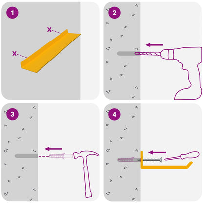 Floating Shelf 4 pcs Mustard Yellow 40 x 9 x 2.5 cm Steel