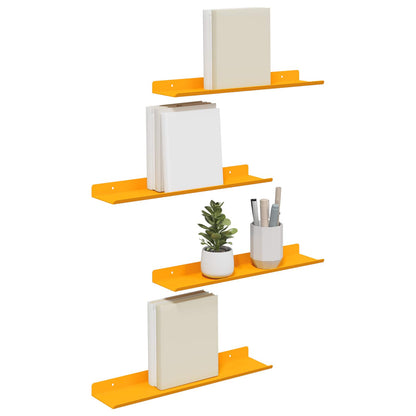 Floating Shelf 4 pcs Mustard Yellow 40 x 9 x 2.5 cm Steel