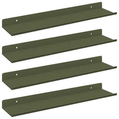 Floating Shelf 4 pcs Olive Green 40 x 9 x 2.5 cm Steel
