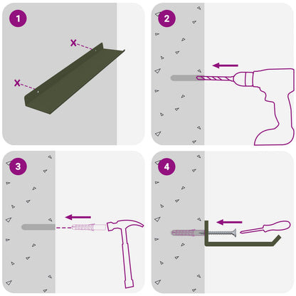 Floating Shelf 4 pcs Olive Green 40 x 9 x 2.5 cm Steel