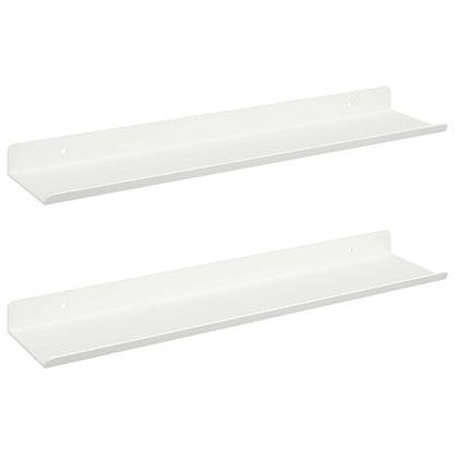 Floating Shelf Wall-mounted 2 pcs White 40 x 8.5 x 2.5 cm Steel