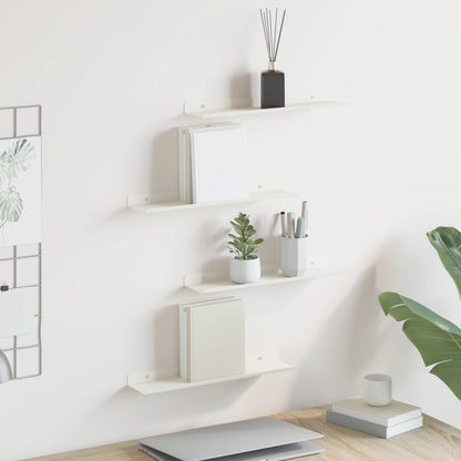 Floating Shelf Wall-mounted 4 pcs White 40 x 8.5 x 2.5 cm Steel