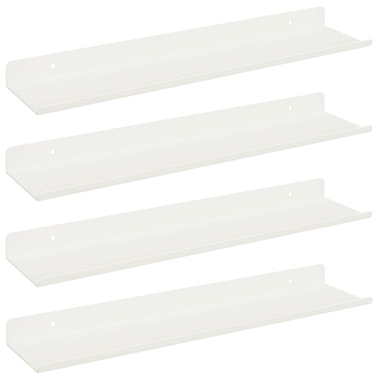 Floating Shelf Wall-mounted 4 pcs White 40 x 8.5 x 2.5 cm Steel