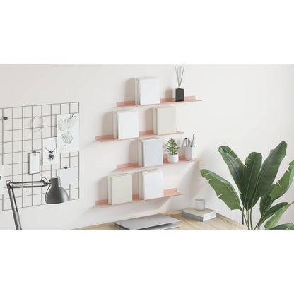 Floating Shelf Wall-mounted 4 pcs Pink 60 x 8.5 x 2.5 cm Steel