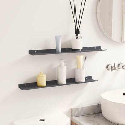 Floating Shelf Wall-Mounted 2 pcs Anthracite 60 x 8.5 x 2.5 cm