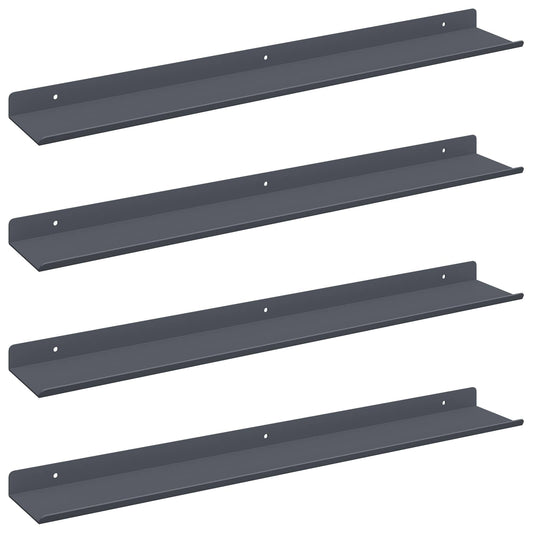 Floating Shelf 4 pcs Anthracite 60 x 8.5 x 2.5 cm Steel