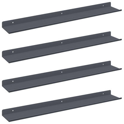Floating Shelf 4 pcs Anthracite 60 x 8.5 x 2.5 cm Steel