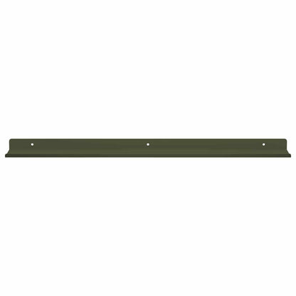 Floating Shelf 2 pcs Olive Green 60 x 8.5 x 2.5 cm Steel