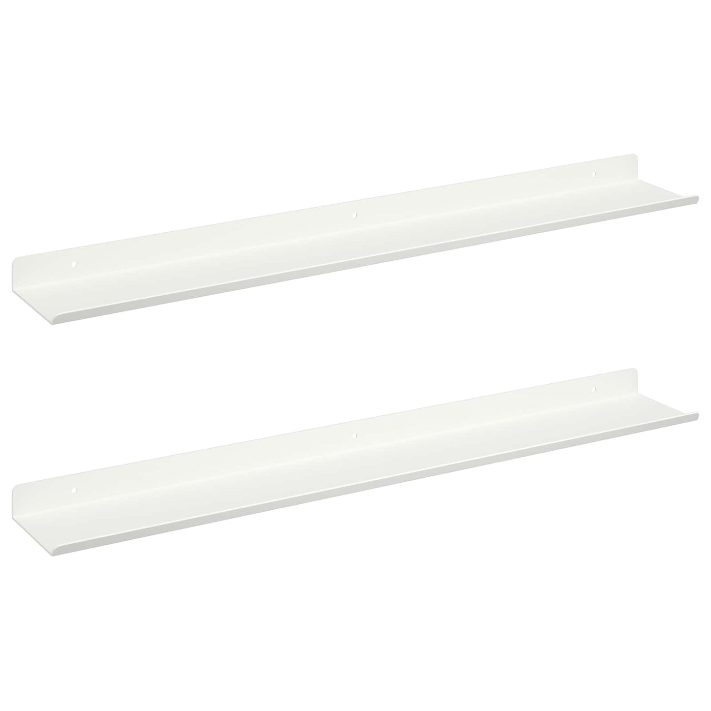 Floating Shelf Wall-mounted 2 pcs White 60 x 9 x 2.5 cm Steel