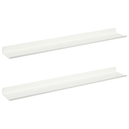 Floating Shelf Wall-mounted 2 pcs White 60 x 9 x 2.5 cm Steel