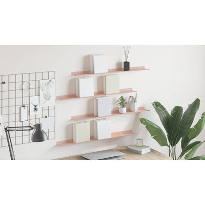 Floating Shelf Wall-mounted 4 pcs Pink 80 x 9 x 2.5 cm Steel