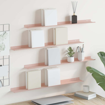 Floating Shelf Wall-mounted 4 pcs Pink 80 x 9 x 2.5 cm Steel