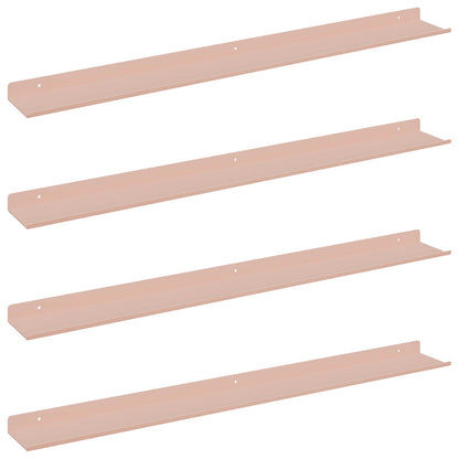 Floating Shelf Wall-mounted 4 pcs Pink 80 x 9 x 2.5 cm Steel