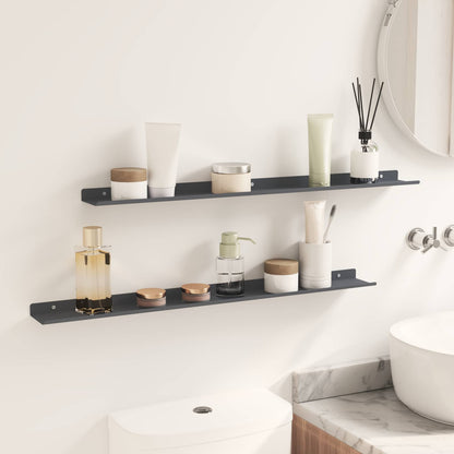 Floating Shelf Wall-Mounted 2 pcs Anthracite 80 x 9 x 2.5 cm