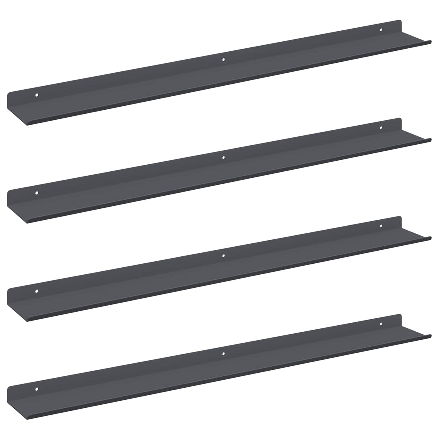 Floating Shelf 4 pcs Anthracite 80 x 9 x 2.5 cm Steel