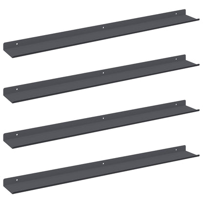 Floating Shelf 4 pcs Anthracite 80 x 9 x 2.5 cm Steel
