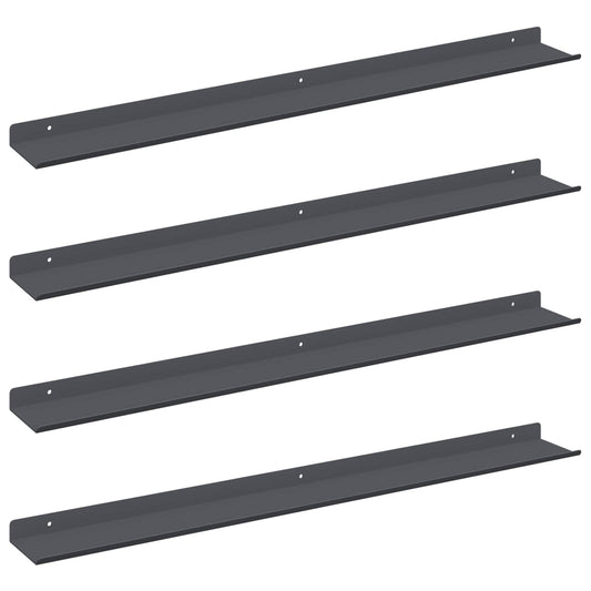 Floating Shelf 4 pcs Anthracite 80 x 9 x 2.5 cm Steel