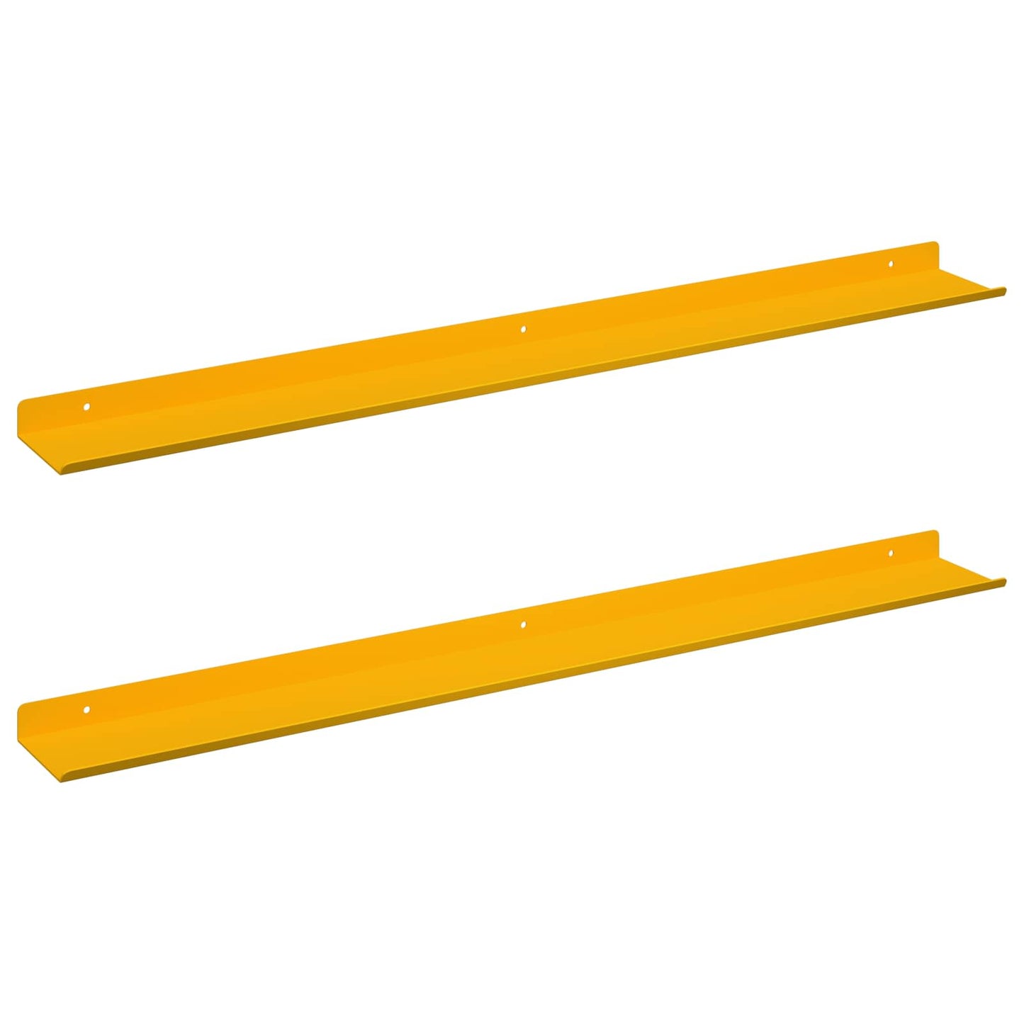 Floating Shelf 2 pcs Mustard Yellow 80 x 9 x 2.5 cm Steel