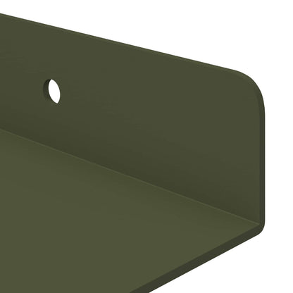 Floating Shelf 4 pcs Olive Green 80 x 9 x 2.5 cm Steel