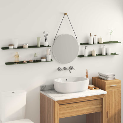 Floating Shelf 4 pcs Olive Green 80 x 9 x 2.5 cm Steel