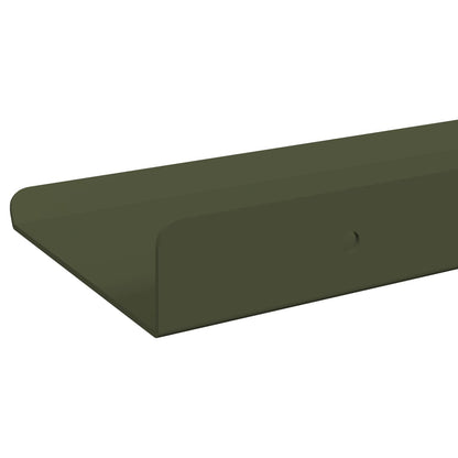Floating Shelf 4 pcs Olive Green 80 x 9 x 2.5 cm Steel