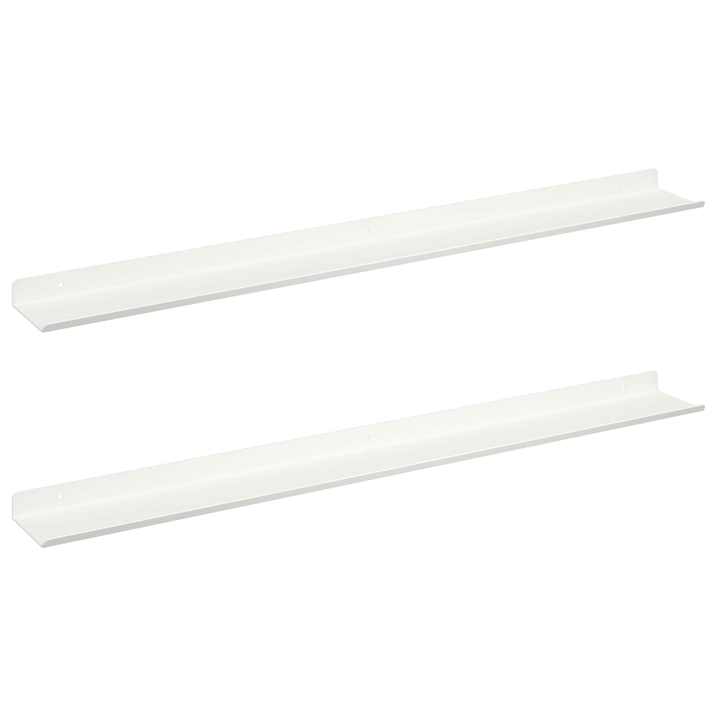 Floating Shelf Wall-mounted 2 pcs White 80 x 9 x 2.5 cm Steel