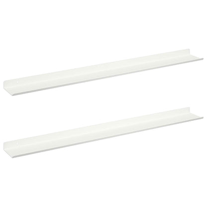 Floating Shelf Wall-mounted 2 pcs White 80 x 9 x 2.5 cm Steel