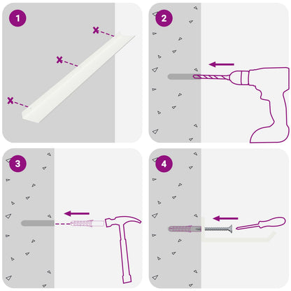 Floating Shelf Wall-mounted 2 pcs White 80 x 9 x 2.5 cm Steel
