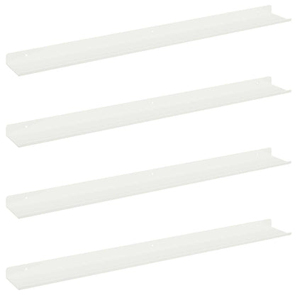 Floating Shelf Wall-mounted 4 pcs White 80 x 9 x 2.5 cm Steel