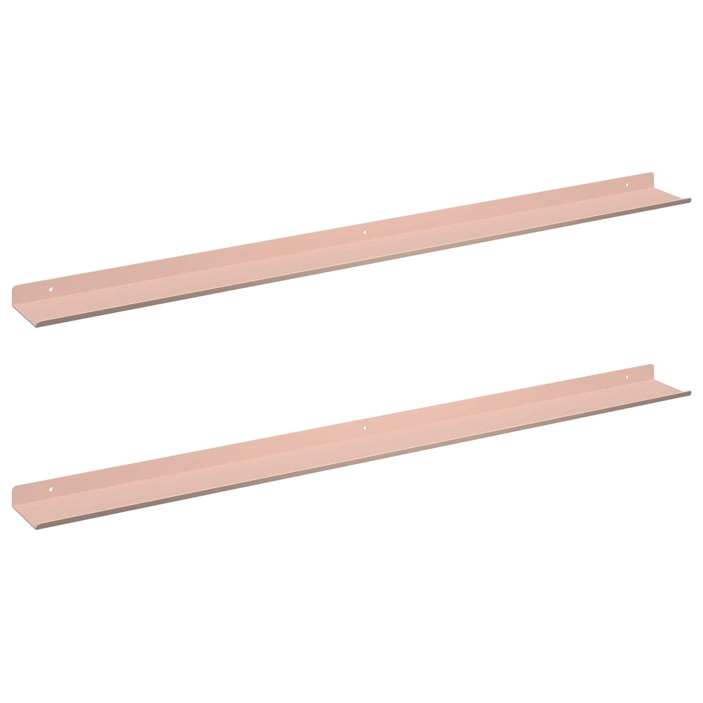 Floating Shelf Wall-mounted 2 pcs Pink 100 x 9 x 2.5 cm Steel