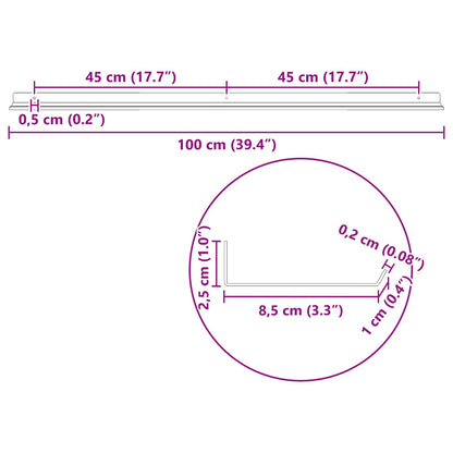 Floating Shelf Wall-mounted 2 pcs Pink 100 x 9 x 2.5 cm Steel