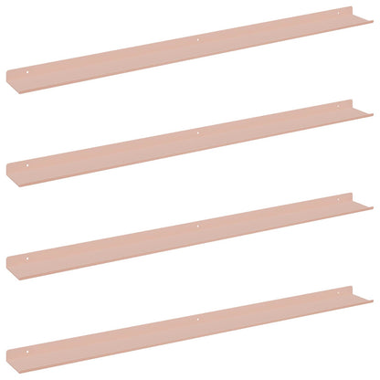 Floating Shelf Wall-mounted 4 pcs Pink 100 x 9 x 2.5 cm Steel