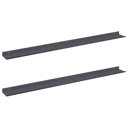Floating Shelf 2 pcs Anthracite 100 x 9 x 2.5 cm Steel