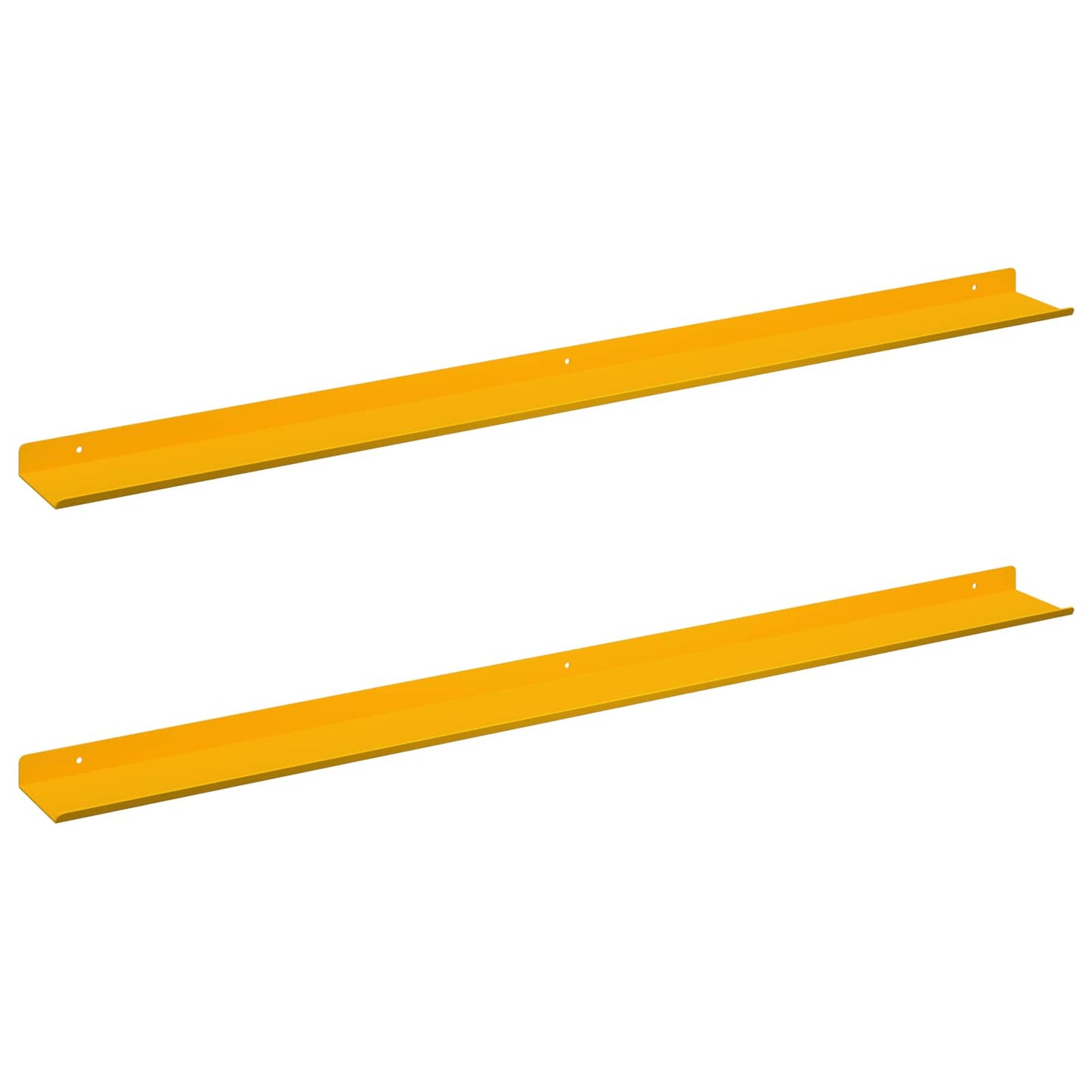 Floating Shelf 2 pcs Mustard Yellow 100 x 9 x 2.5 cm Steel